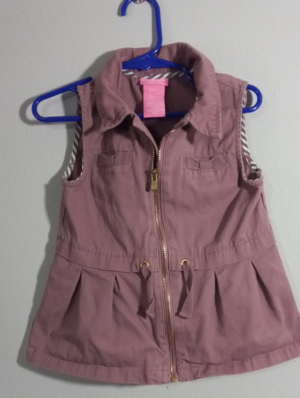 Isaac Mizrahi Dusty Rose Zip-Front Utility Vest